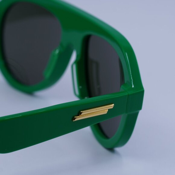 Bottega Veneta BV1214S 003 Sunglasses Green Aviator Frame, Green Lenses - Picture 5 of 10